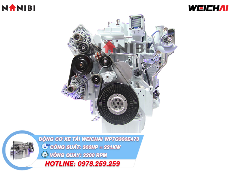 Động cơ xe tải diesel Weichai WP7G300E473